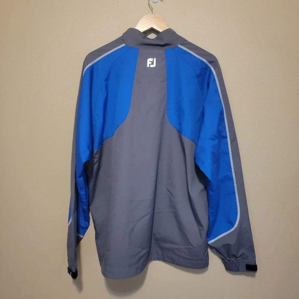 FootJoy FJ Windbreaker Lightweight Mens L‎ Blue Gray 1/2 Zip Up Long Sleeve